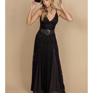 Joyfolie Black Lace Maxi Dress